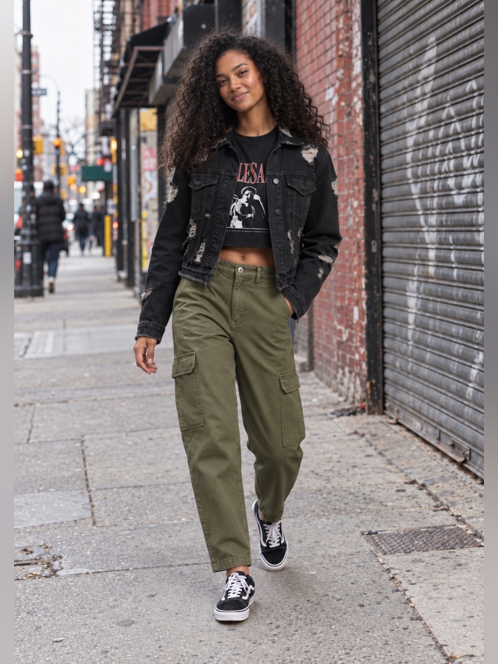 Zara Olive Green Relaxed Cargo Pants Utility Streetwear Size 2